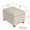 Joveco Storage Ottoman Rectangular Fabric Organization Bench (Beige)
