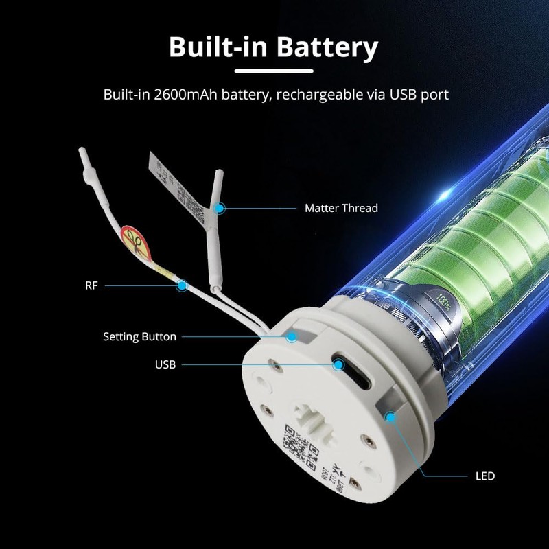 Matter Thread Smart Blinds Motor for 38mm Tube, Direct Connection