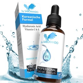 Korean Skincare Triple Hyaluronic Booster Serum High Dose | + Collagen + Vitamin C + Vitamin E Serum | Face Care Effective Against Dry Skin & Wrinkles 30 ml, Anti Ageing by Saborando