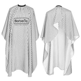 Sangpum Sangse Seolmjeong Chamejo 바버탑 방수 정전기 방지 이발 케이프 - 프리미엄 품질 스프링 폴리에스터 스타일링 망토 (미용사 및 [A] Barber Top Waterproof Anti-Static Haircut Cape - Premium Quality Spring Polyester Styling Cloak (For Hairdressers and [A]