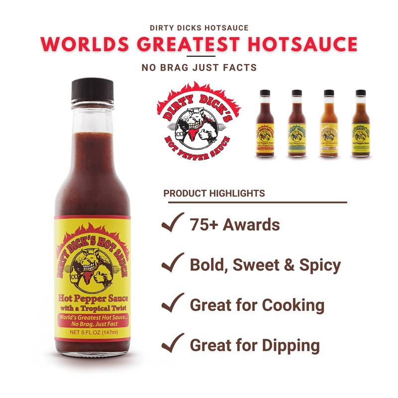 Dirty Dicks Original Hot Sauce, 5 Fl Oz - Award-Winning