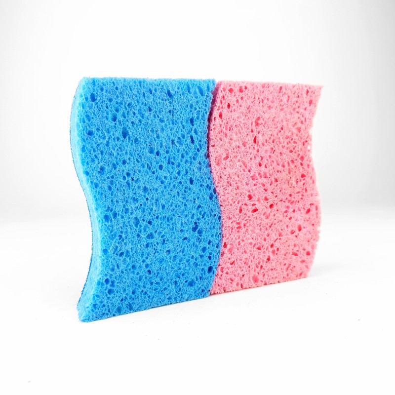 D.RECT - 2 pieces cellulose sponge, scratch-free, double-sided dish sponge