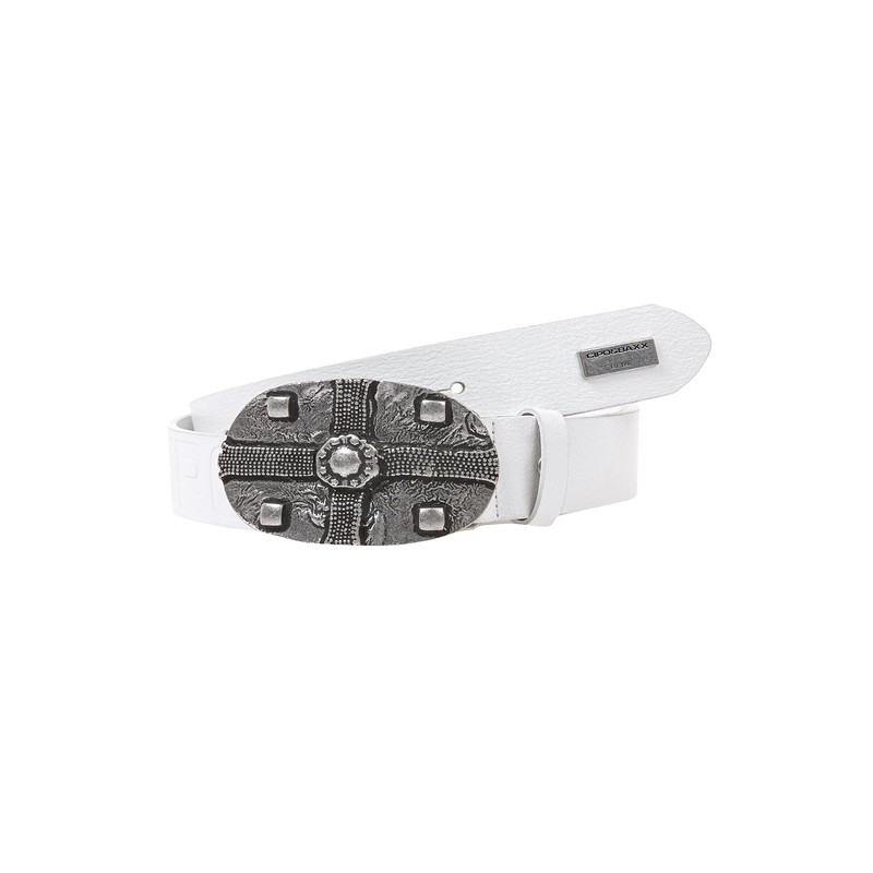Cipo & Baxx Men's Leather Belt Simple Design Metal Buckle