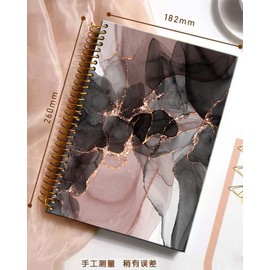iampanda Spiral Journal Notebook,Strong TwinWire Binding with Premium Paper for Girl Women,Luxury Gold Marble 60 Sheets A5 College Ruled NotebookJournal,Perfect for School Office Home Gifts,Pink