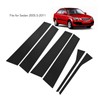 6 Pcs Side Door Window Cover Gloss Black Mirror Effect