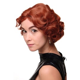 WIG ME UP - A4002-350 Women's Wig 20s Swing Bob Wavy Wig Red Copper Red Approx. 25 cm