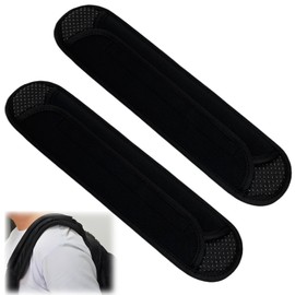 2 Pack Universal Shoulder Pads with Ultra Thick Memory Foam for Bags, Luggage and Shoulder Bags, Long, Non-Slip, Breathable, Black, Good Stress Relief, Comfort and Durability