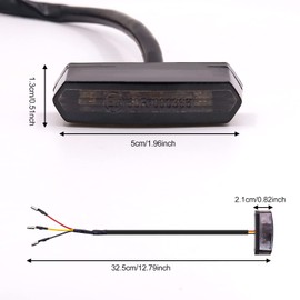 Biqing Motorcycle Brake Rear Lights,Mini Motorcycle Tail Light 12V 6LED Stop Taillight License Plate Light for Motorcycle Cruiser Bike ATV (Smoke)