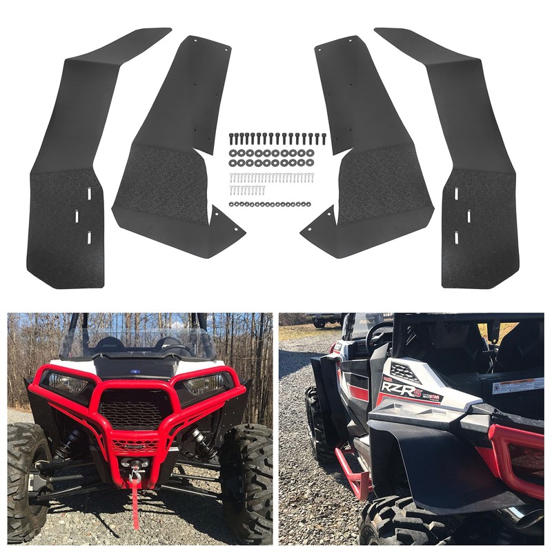 Extended Fender Flares Mud Flaps Compatible with Polaris RZR S