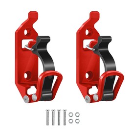 ANCLLO 2pcs Off Road Shovel Holders, Red Shovel Mount for Roof Rack Clamps, Quick Fist Clamp Mounting Kit, Metal Roof Rack Fasteners, Wall Mount Tools for Truck Car Boat