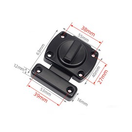 HEJINYUN Keys Door Lock 2-piece Set (Black) 2.17 x 2.48 inches (55 x 63 mm) Rotating Internal Lock Rotating Type Door Lock Interior Door Lock Retrofit Zinc Alloy Key Entrance Bathroom Door Telescopic