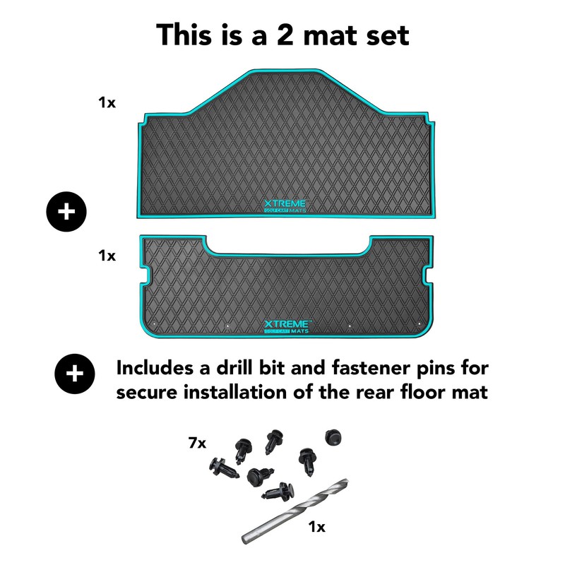 Evolution D5 Golf Cart Floor Mat Set- Rubber Double Diamond