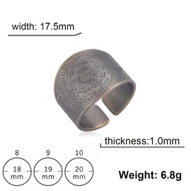 Seals of Seven Archangels Ring Biblical 7 Saint Angels Prayer Talisman Amulet Rings Copper Open Ring Good Luck Protection Religious Jewellery Gifts for Men Women (Silver-20mm)