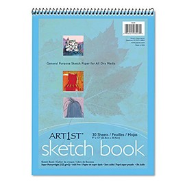 Pacon 103207 Artist's Sketch Book, Unruled, 80lb, 9 x 12, White, 30 Sheets