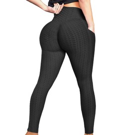 AIMILIA Butt Lifting Anti Cellulite Leggings for Women High Waisted Yoga Pants Workout Tummy Control Sport Tights