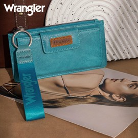 Wrangler Wallet for Women Ladies Female Card Cases Leather Money Organizers Phone Wristlet Keychain Wallet Large Clutch with Coin Purse and RFID Lining WG179-W013TQ
