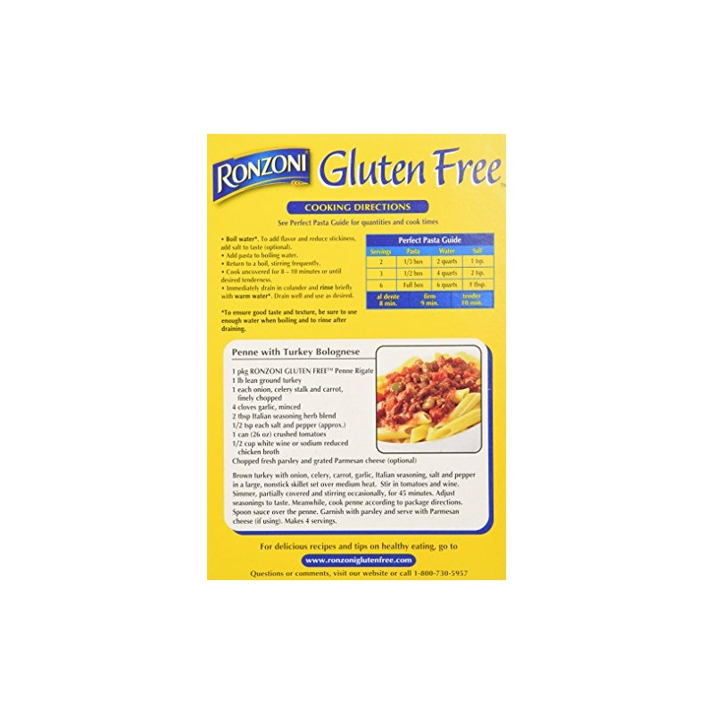 Ronzoni Gluten Free Penne Rigate Pasta (Case of 8)