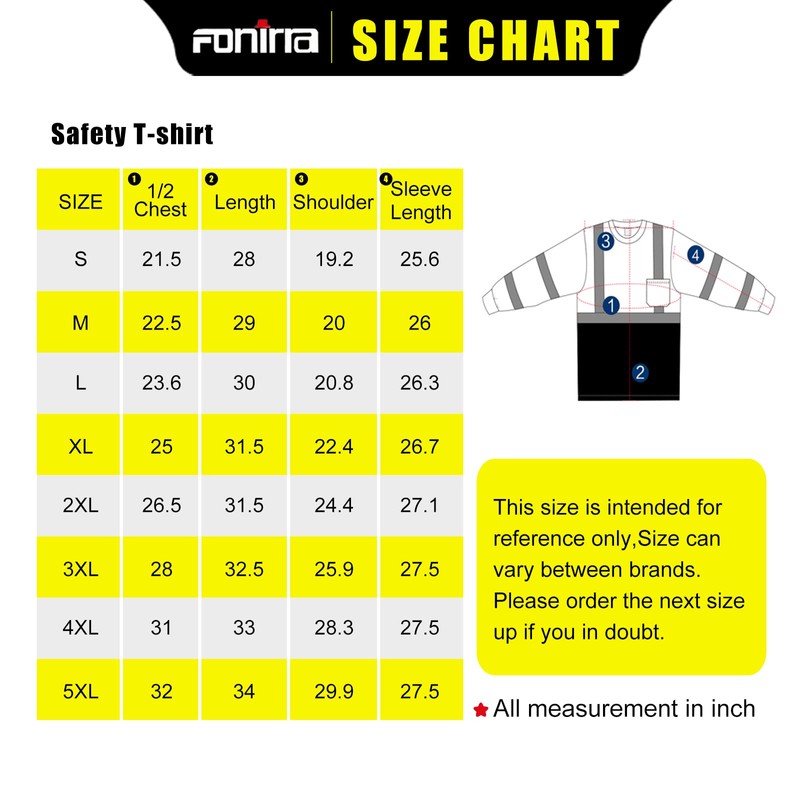 FONIRRA Safety Reflective High Visibility Shirts for Men ANSI Class
