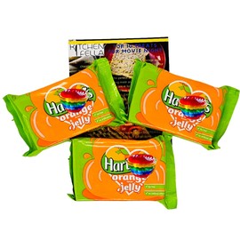 Orange Jelly, 135g, Pack of 3 with Kitchen Fella Movie Treats Postcard, Fat Free