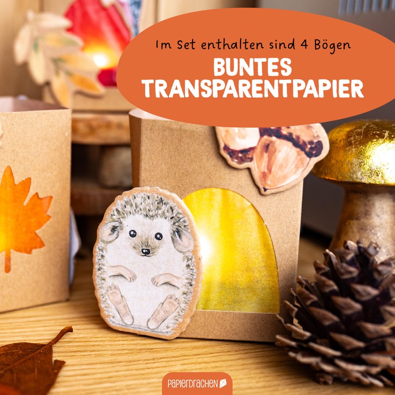 Papierdrachen Table Lights with Forest Animals - Pack of 8