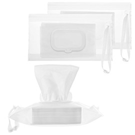 JIYIN Portable Wet Wipe Pouch Dispenser, 3 Pcs Clear Wipe Dispenser Reusable Refillable Wipe Holder Flushable Baby Wipe Case Wipes Container for Travel Strollers Backpacks Wallets(Square Cover)