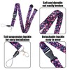 Pack of 2 Lanyards with Floral Pattern, 2 Pieces Transparent