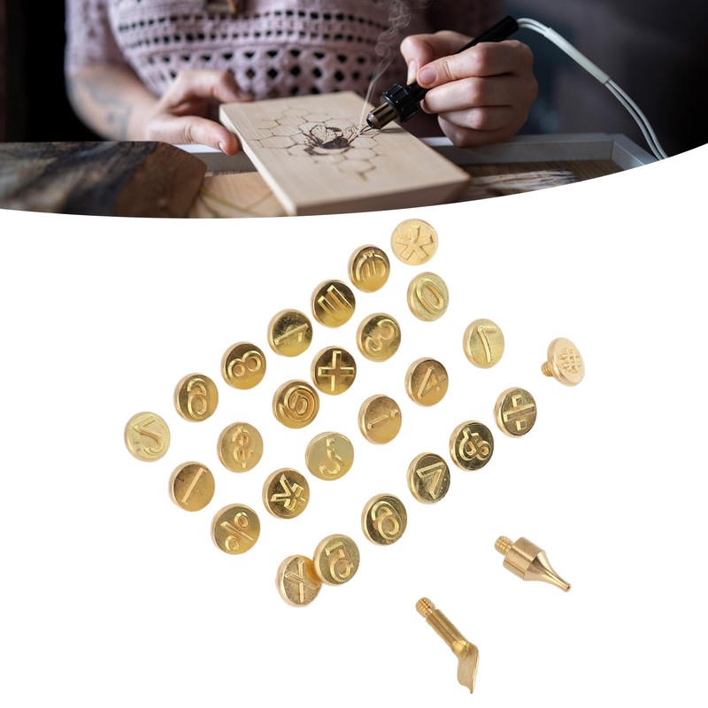 Mumusuki 28 Pieces Number Wood Burning Tips Set, Brass Welding