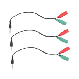 KOMBIUDA 3pcs Audio Splitter Adapter Headphone Speaker Cable Compact Lightweight Connect Headphones Speakers Simultaneously for Laptop Mobile Use