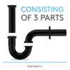 Bächlein Universal Tubular Siphon [Extra Long Black] for Washbasin &