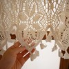 Tsinmorn Rustic Crochet Curtain Valance for Kitchen Dining Macrame Curtain