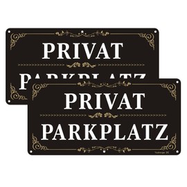 Private Parking Sign, 30 cm x 15 cm, Sturdy Aluminium Metal Sign with Pre-Drilled Hole for Easy Mounting, UV Protection, Pack of 2