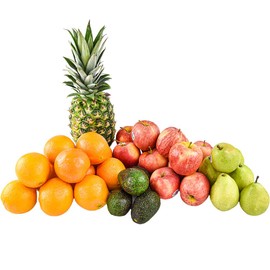 Gourmet Mixed Fruit Pack (15 Lbs) with - 1 Pineapple, 4 Avocado, 12 Apple, 12 Orange, 6 Pear (35 Pieces)
