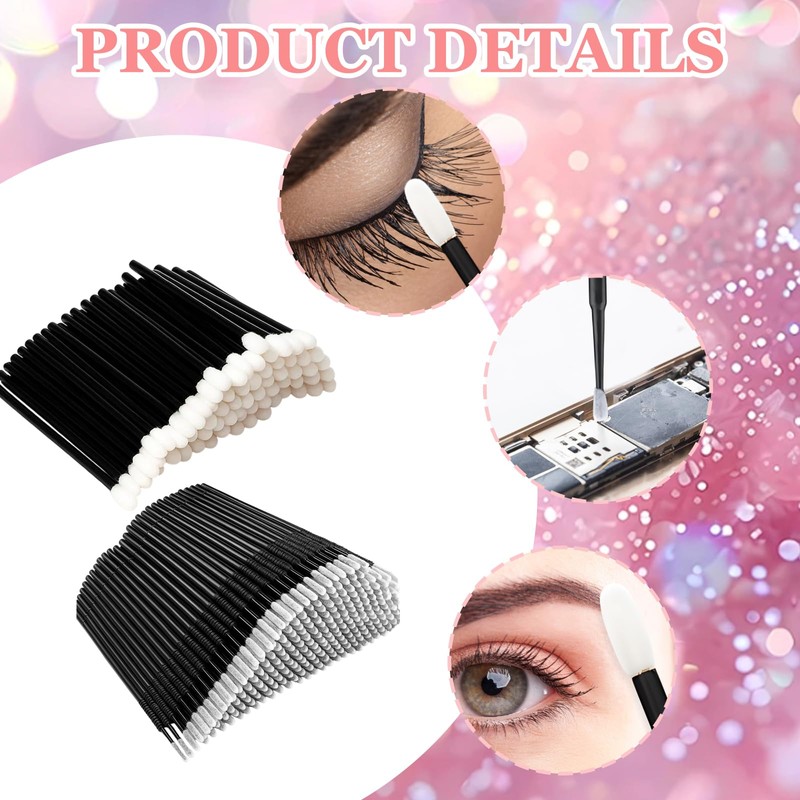 400 pieces Mascara Wands and Lip Wands, Black Micro Brushes