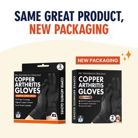 Dr. Frederick's Original Copper Full Finger Comfort Gloves - 2 Gloves - Great for Typing and Everyday Activities - Small