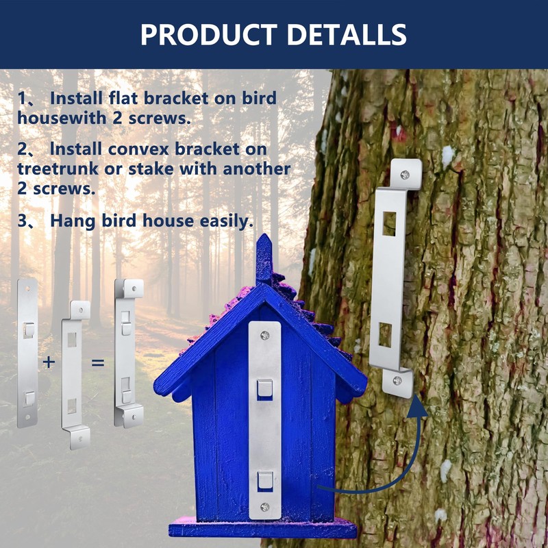 Rust Resistant Bird House Hanger Bracket 2 Sets Galvanized Steel