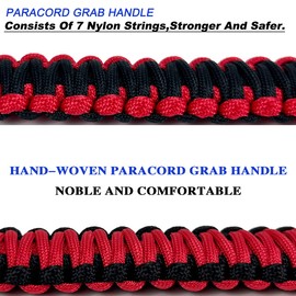 RDFUN 2 x Roll Bar Grab Handles Grip Handle for Jeep Wrangler YJ TJ JK JKU JL JLU Sahara Rubicon X Sports Freedom & Unlimited 1987-2022 (Black/Red)