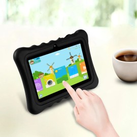 Silicone Snap-On Case with Stand Shock-resistant Cover for 7 Tabletscolor: Black Color