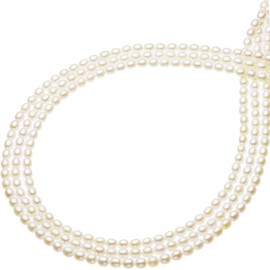 Pearl Music Pearl Music Pearl Ultra Long Necklace, High Quality, Freshwater Pearl, 78.7 inches (200 cm), Approx. 2.0 - 0.24 inches (5.0 - 6.0 mm), For Yukata, Pearl, Pearl