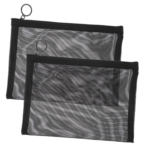 PACKOVE 2 Pcs Portable Mesh Makeup Bags Lightweight Travel Toiletry