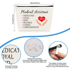 Medical Assistant Thank You Gift Makeup Bag MA Gift for Nurse Doctor Medical Assistant Graduation Gift Cosmetic Bag Pouch Nurse Appreciation Gift Birthday Nurses Day Thanksgiving Christmas Gifts