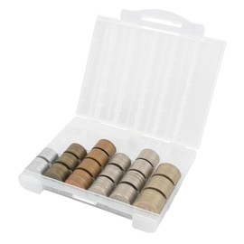 Carl CX-001-J Office Coin Case, Made in Japan, Portable, For Coins, Stores 50 Each, Shatterproof, Clear