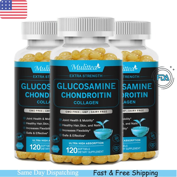 3x 120 Capsules Glucosamine Chondroitin Collegan & MSM Joint Health