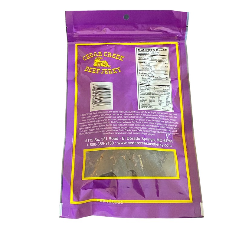 Cedar Creek Beef Jerky (Hot-T-Yaki) 4 Ounce Pack