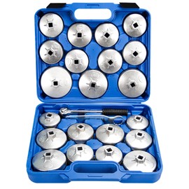 Bicos Oil Filter Wrench Set 23pcs Aluminum Alloy Cup Oil Filter Type Wrench Socket Removal Tool Set 1/2" Drive Oil Filter Removal Tool Kit