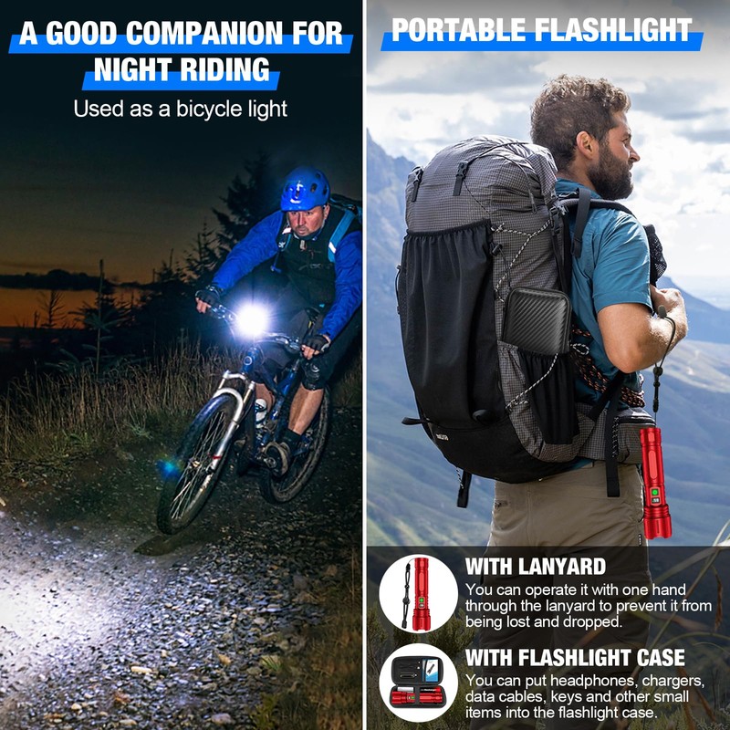 Banral Flashlights High Lumens Rechargeable, Super Bright LED Powerful Flashlight,