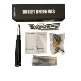 VMS RACING SILVER AND BLACK BULLET ANTENNA FOR SILVERADO AVALANCHE AND SIERRA UP TO 2006
