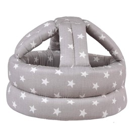 Baby Safety Helmet, Infant Baby Head Protector Head Cushion Bumper Bonnet, Soft Headguard for Toddler Learning to Walk, Grey Star Style