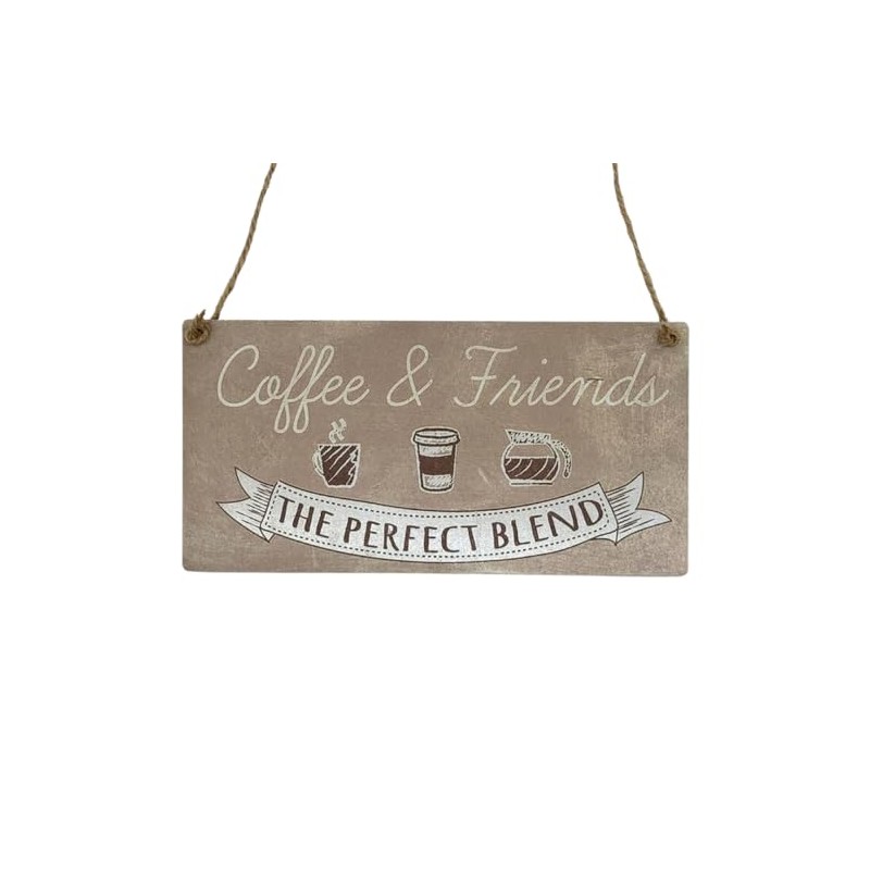 Second Ave Coffee & Friends Wooden Hanging Gift Rectangle Home