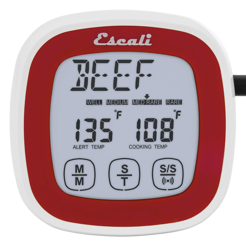 Escali DHR1-R Compact Portable Meat Candy Folding Digital Thermometer, Backlit