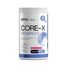 Epic Labs Core-X Pre Entreno Clínico con Cafeína Natural, L-Citrulina 7000 mg, Rhodiola Rosea y Electrolitos – Energía, Enfoque y Bombeo para Entrenamiento Intenso – 20 Servicios (300 g)
